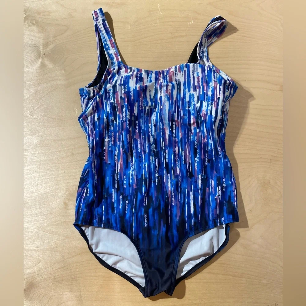 Swim Suits For All Blue and Purple SwimSuit 16 (OO)